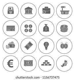 Money Icons, Money cash icons set - banking investment sign and symbols