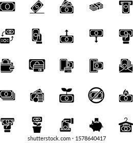 Money Icons, Money cash icons set - banking investment sign and symbols