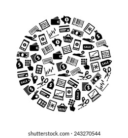 money icons in circle