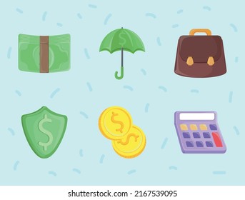 money icons collection vector design