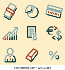 Money icons, colour contour series