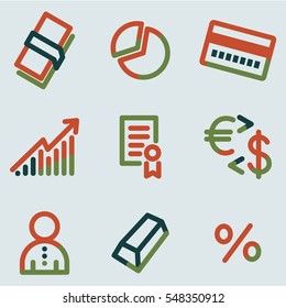 Money icons, colour contour series