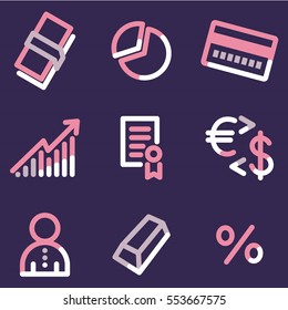 Money icons, colour contour series