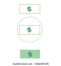Money icons. Currency logos vector design. Editable dolar sign illustration print.