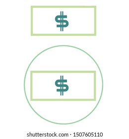 Money icons. Currency logos vector design. Editable dolar sign illustration print.