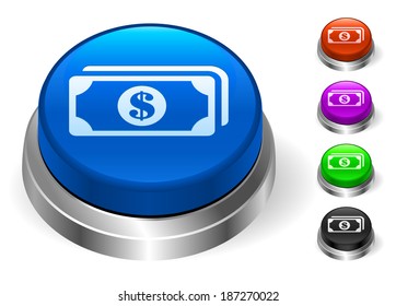 Iconos de dinero en la colección de botones redondos