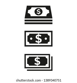Money icons on white background. Vector Illustration