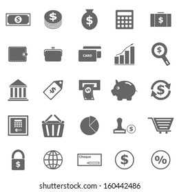 Money icons on white background, stock vector