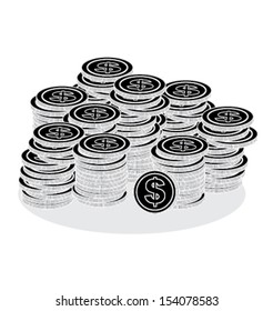 money icons over white background vector illustration