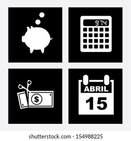 money icons over white background vector illustration 