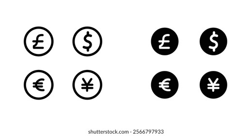 Money icons pack for apps and web UI designs