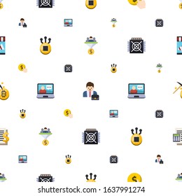 money icons pattern seamless. Included editable flat Lead conversion, Entrepreneur, Cost per click, Fork, eCommerce solutions, ASIC Miner icons. money icons for web and mobile.