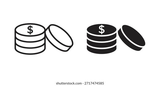 Iconos de dinero. Píxel perfecto. Icono de contorno de Vector. Concepto de logotipo plano.