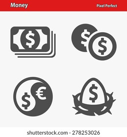 Money Icons. Professional, pixel perfect icons optimized for both large and small resolutions. EPS 8 format.