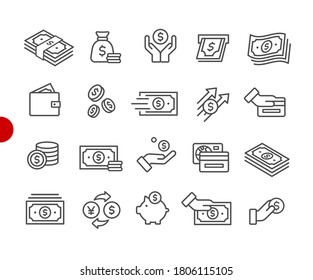 Money Icons // Red Point Series - Vector line icons for your digital or print projects.