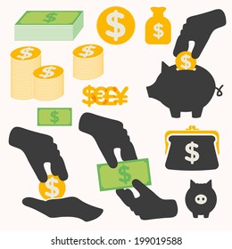 Money icons set 