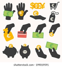 Money icons set 