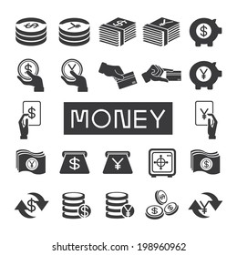 money icons set, financial icons set