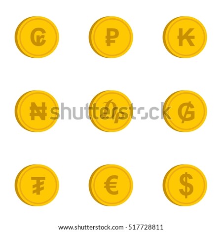 Money icons set. Flat illustration of 9 money vector icons for web