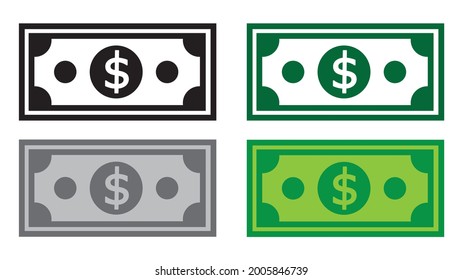 Juego de iconos de dinero, estilo plano.Iconos vectoriales