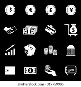 Money icons set illustration