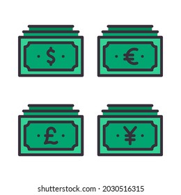 money icons set. Perfect for website mobile app, app icons, presentation, illustration and any other projects.