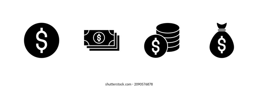 Money icons set. Money sign and symbol