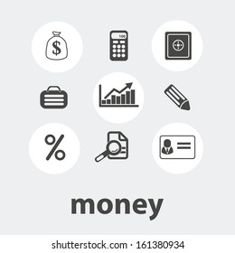 conjunto de iconos de dinero, vector
