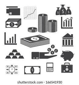 Money icons set, vector illustration EPS 10