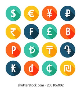 Money icons set. Vector illustration.