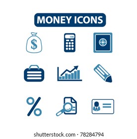 money icons, signs, vector illustrations