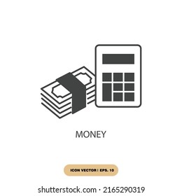 símbolo de iconos de dinero elementos vectores para web infográfica