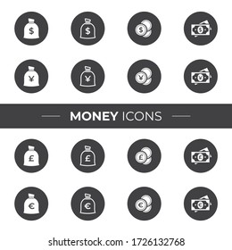 Money Icons that can be used in your Websites, Flyers, Posters, or in your Infographics.