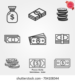 Money icons vector