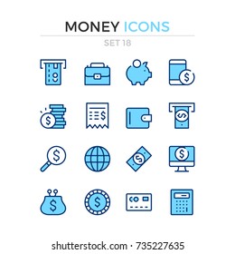 Money icons. Vector line icons set. Premium quality. Simple thin line design. Modern outline symbols, pictograms.