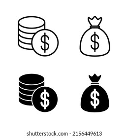 Money icons vector. Money sign and symbol