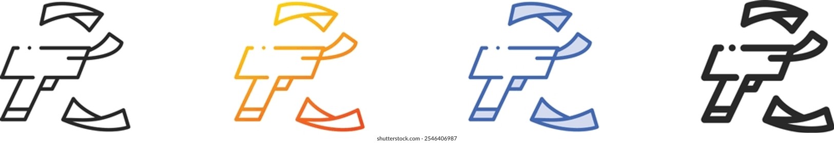 money icon.Thin Linear, Gradiente, Blue Stroke e bold Estilo Design isolado no fundo branco