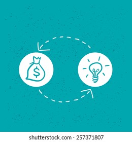 money to idea icon concept, vector
