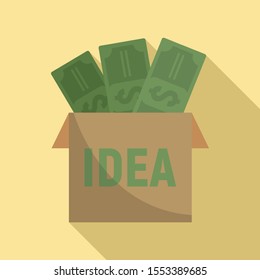 Money idea icon. Flat illustration of money idea vector icon for web design