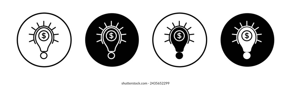 Icono de la idea del dinero en estilo lleno