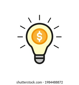 money idea. lightbulb with money icon. vector
