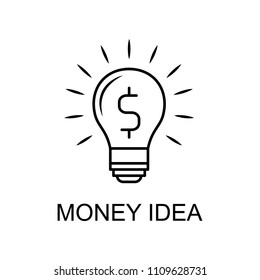 money idea outline icon. Element of finance icon for mobile concept and web apps. Thin line money idea outline icon can be used for web and mobile. Premium icon on white background