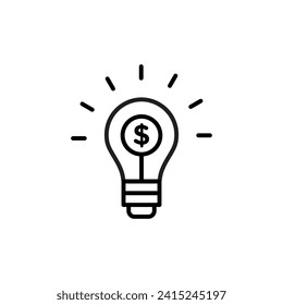 Money Idea vector line icon illustration.
