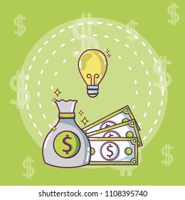 Money and ideas concept