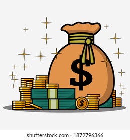 Ilustración del dinero - Un montón de dinero