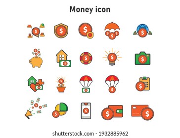 ilustración de dinero. Ilustración vectorial plana. puede utilizarse para, icon design element,ui, web, app.