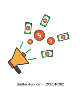 ilustración de dinero. Icono de vector plano. puede utilizarse para, icon design element,ui, web, app.