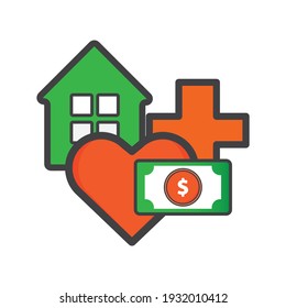 money illustration. Flat vector icon. can use for, icon design element,ui, web, app.