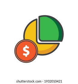 money illustration. Flat vector icon. can use for, icon design element,ui, web, app.