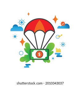 money illustration. Flat vector icon. can use for, icon design element,ui, web, app.